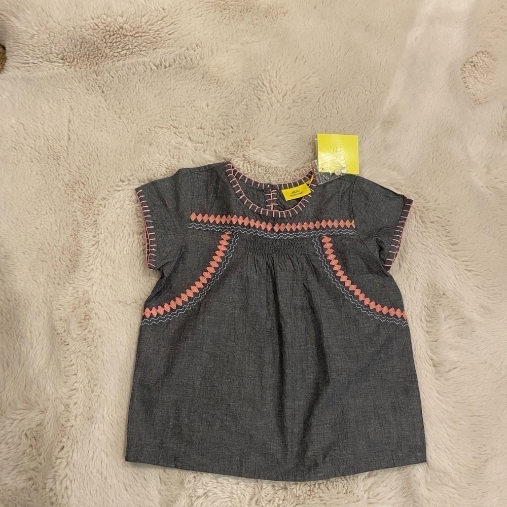 Roller rabbit Elvis embroidered girl chambray top 6